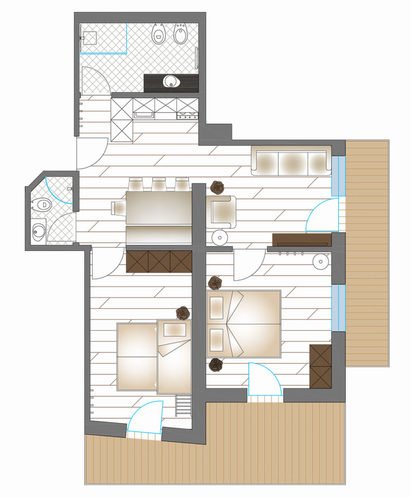 Grundriss Apartment Stodl